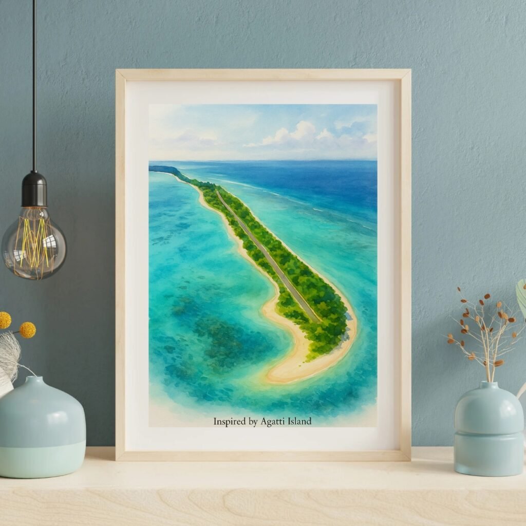 Agatti Island Artwork Exotic Places In India – Indian Wall Art for Home Decor | Exclusive Coastal wall decor Artwork | Canvas Artwork | Tropical Island Wall Decor