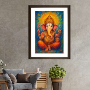 Happie Vibes – Colorful Ganesha Painting Majestic Spiritual Artwork