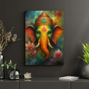 Happie Vibes – Ganesha Abstract Art Modern Spiritual Artwork