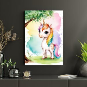 Rainbow Unicorn Wall Art happie vibes