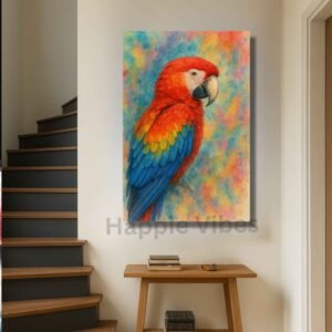 Crimson Symphony – Scarlet Parrot in Radiant Hues