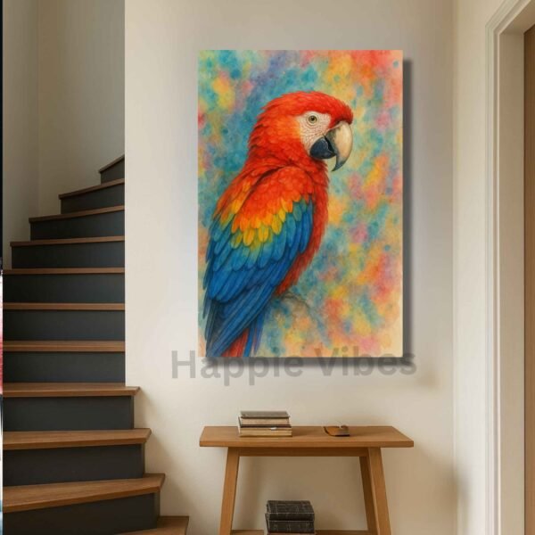 Crimson Symphony – Scarlet Parrot in Radiant Hues