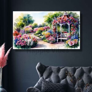 Garden Pavilion Floral Painting Wall Art – Happie Vibes