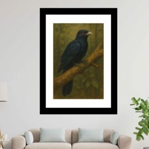 Happie Vibes koel bird canvas painting wall decor in forest setting