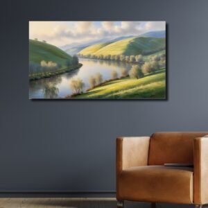 Valley of Serenity – A Tranquil Watercolor Nature Painting