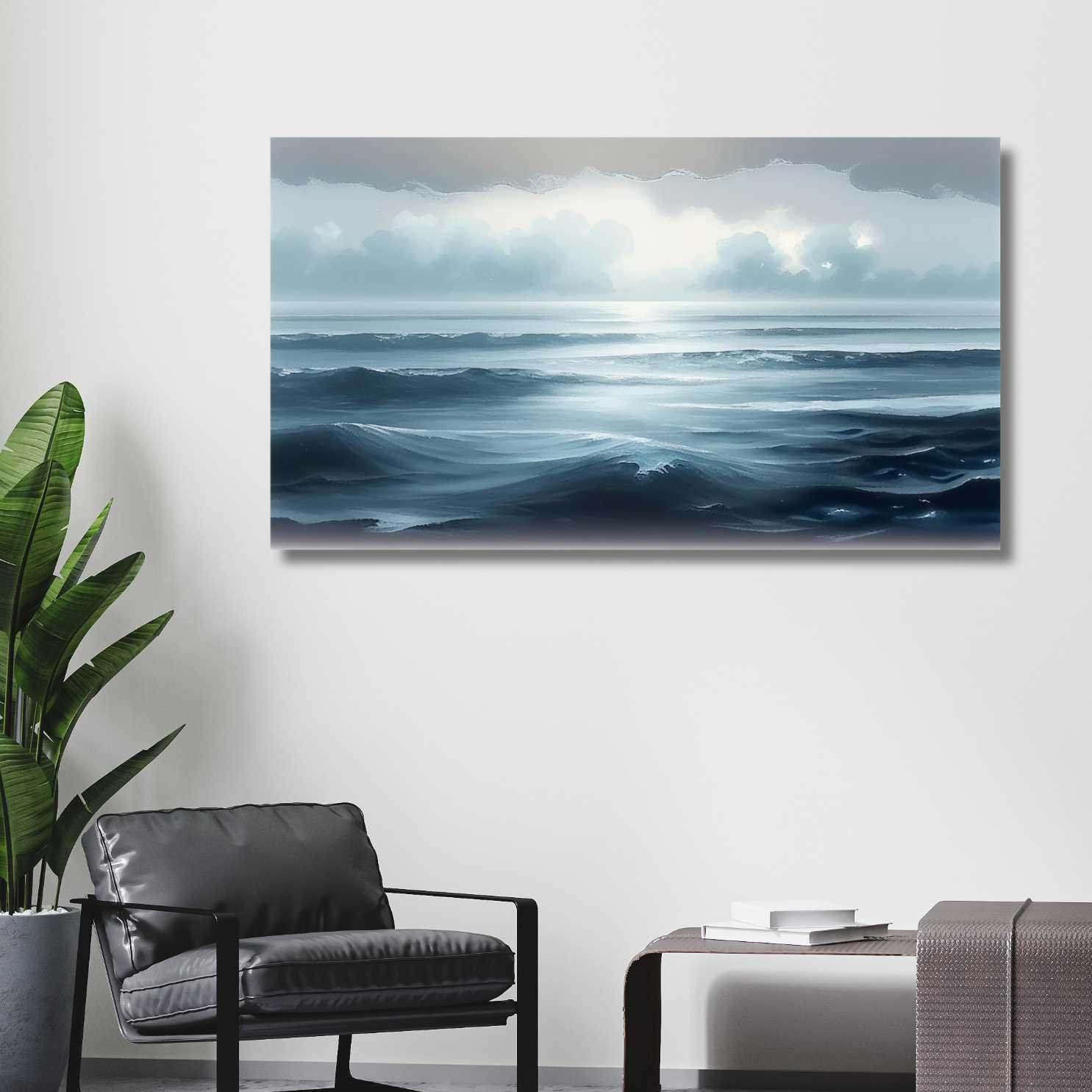 Calm Ocean – Watercolor Nature Painting for Wall Decor