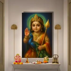 Bala Murugan Canvas Painting – Happie Vibes Spiritual Wall Decor