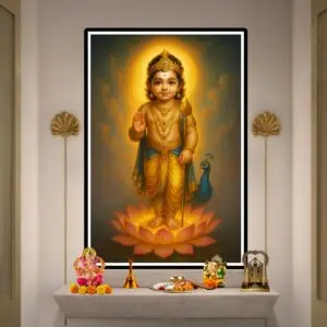 lord murugan canvas painting – Bala Murugan art by Happie Vibes
