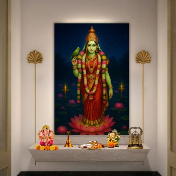 goddess meenakshi canvas painting – Happie Vibes spiritual wall decor