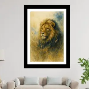 lion canvas painting – Happie Vibes majestic wildlife wall art