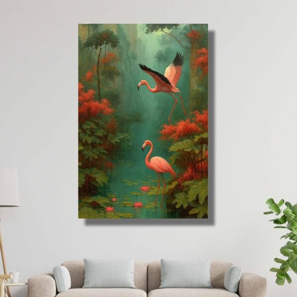 Flamingo Bird Painting for Home Décor, Elegance and Positivity