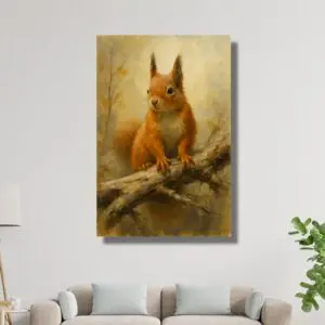 squirrel canvas painting – Happie Vibes woodland animal wall art