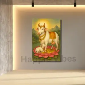 Kamadhenu canvas painting – Happie Vibes