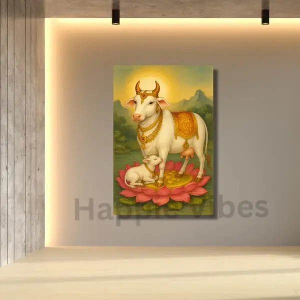 Kamadhenu canvas painting – Happie Vibes