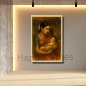 Sacred Bond Mother and Child Indian Traditional Art – Happie Vibes canvas print wall decor