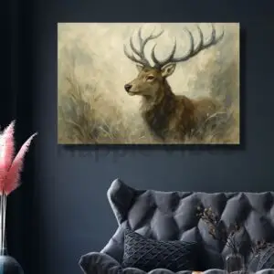 deer canvas painting – Happie Vibes majestic wildlife wall art