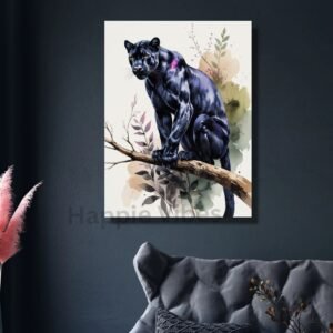 Happie Vibes black panther canvas painting wall decor