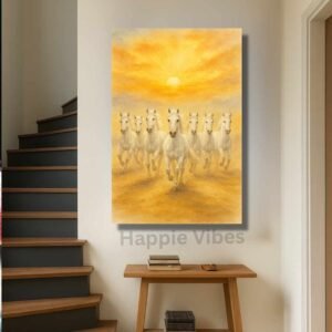 7 horses vastu painting canvas print wall decor Happie Vibes