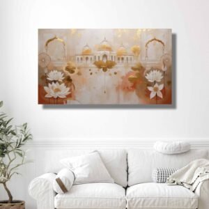 Happie Vibes abstract lotus canvas painting wall decor