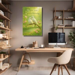 Happie Vibes dove harmony canvas painting wall decor