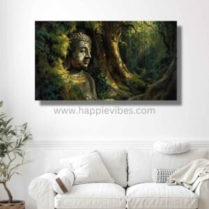 Happie Vibes Forest Enlightenment – Buddha Nature Art – Serene Forest Zen Home Decor Print