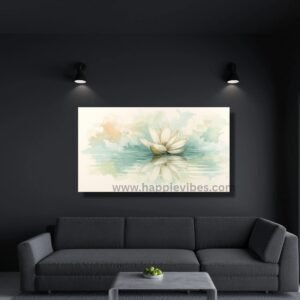 Happie Vibes Tranquil Grace – White Magnolia Canvas Painting Artwork – Serene Floral Wall Art