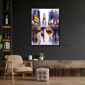 Happie Vibes Times Square Electric – Times Square Wall Art – NYC Neon Reflection Print