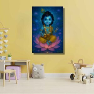 Happie Vibes Eternal Child's Smile – Kids Room Decor Watercolor Artwork Bal Krishna